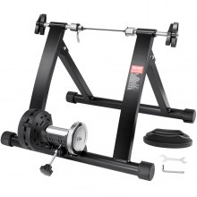 VEVOR Bike Trainer Stand, Magnetic Stationary Bike Stand for 26"-29" Wheels, Noise Reduction Flywheel Motor, Protable Cycling for Indoor Riding Exercise, with Quick-Release Lever & Front Wheel Riser