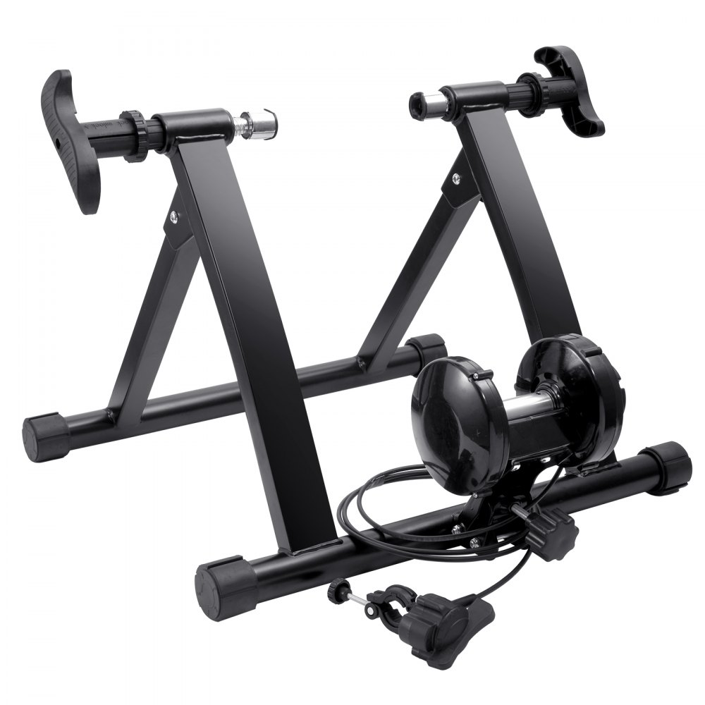 VEVOR Bike Trainer Stand, Magnetic Stationary Bike Stand for 26"-29" Wheels, 8 Resistance Settings, Low Noise Motor, Protable for Indoor Riding Exercise, with Quick-Release Lever & Front Wheel Riser