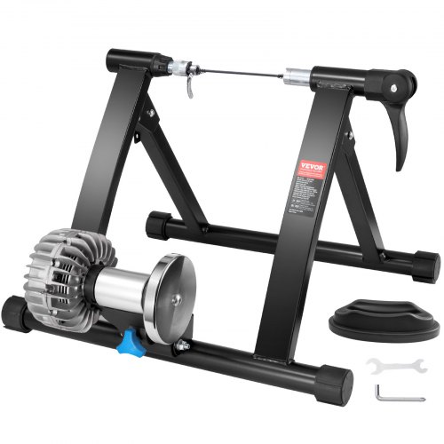 VEVOR Bike Trainer Stand, Fluid Stationary Bike Stand for 26"-29" Wheels, Noise Reduction Fluid Flywheel, Portable Cycling Stand for Indoor Riding Exercise, with Quick-Release Lever & Front Wheel Rise