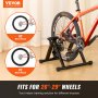 VEVOR sykkeltrenerstativ, flytende stasjonært sykkelstativ for 26"-29" hjul, støyreduksjonsfluid svinghjul, bærbart sykkelstativ for innendørs kjøretrening, med hurtigutløser og forhjulsstigning