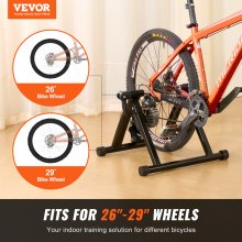 VEVOR cykeltrænerstativ, flydende stationært cykelstativ til 26"-29" hjul, støjreducerende flydende svinghjul, bærbart cykelstativ til indendørs køretræning, med hurtigudløserhåndtag og forhjulsstigning