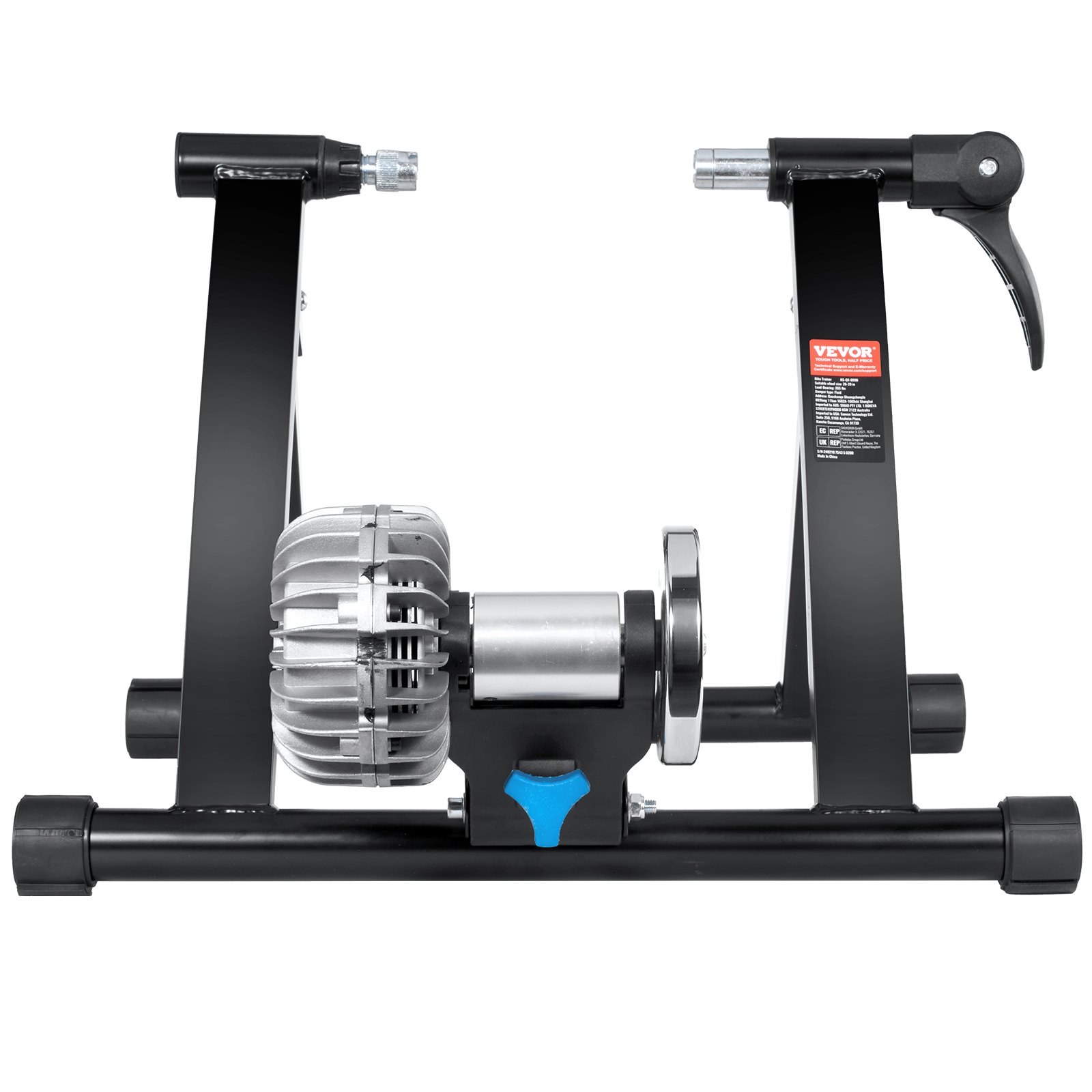 VEVOR Bike Trainer Stand, Fluid Stationary Bike Stand for 26"-29" Wheels, Noise Reduction Fluid Flywheel, Portable Cycling Stand for Indoor Riding Exercise, with Quick-Release Lever & Front Wheel Rise