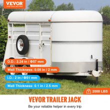 VEVOR Trailer Jack, Trailer Tongue Jack A-frame Bolt on Weight Capacity 2000 lb, Trailer Jack Stand with Handle for lifting RV Trailer, Horse Trailer, Utility Trailer, Yacht Trailer