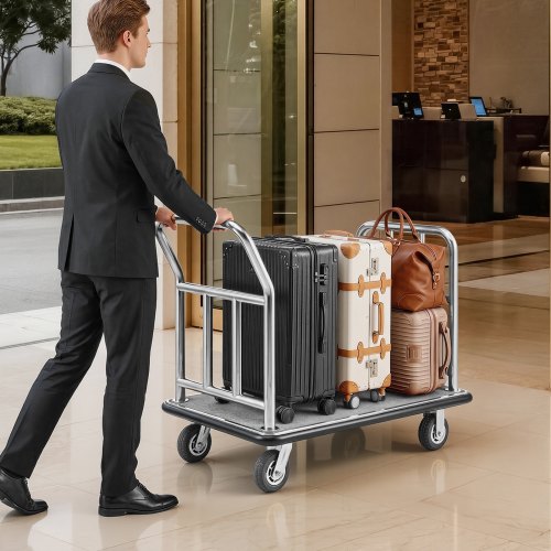 Hotelli platvormkäru 340 kg, madal raam, Ø 152 mm rattad — pilt 8