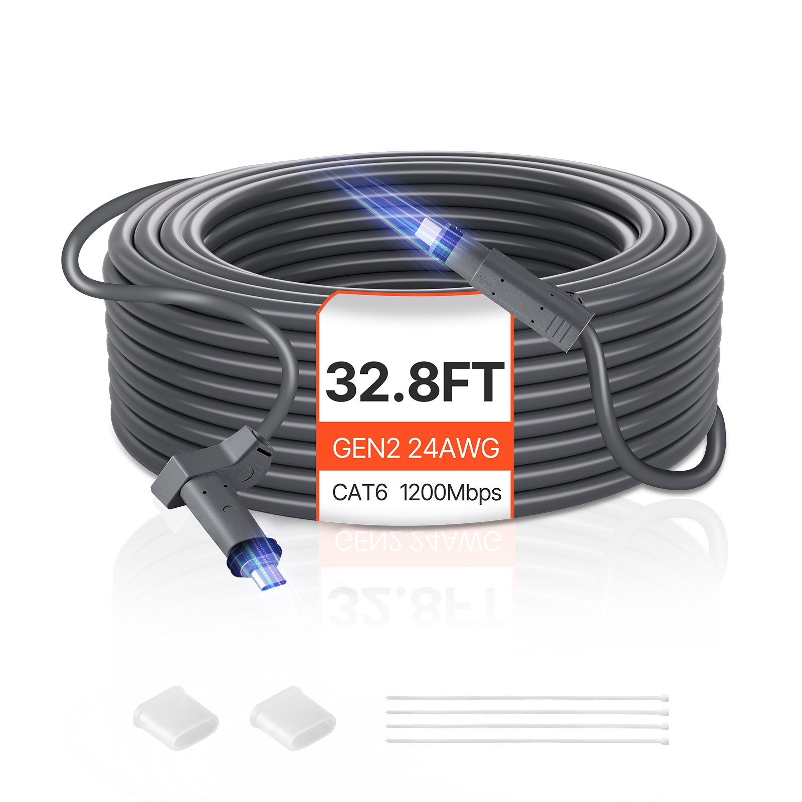 VEVOR Starlink Gen 2 Cable 32.8FT /10 m Extension Cable Standard Generation 2 1200 Mps 24 AWG / 0.25 mm²