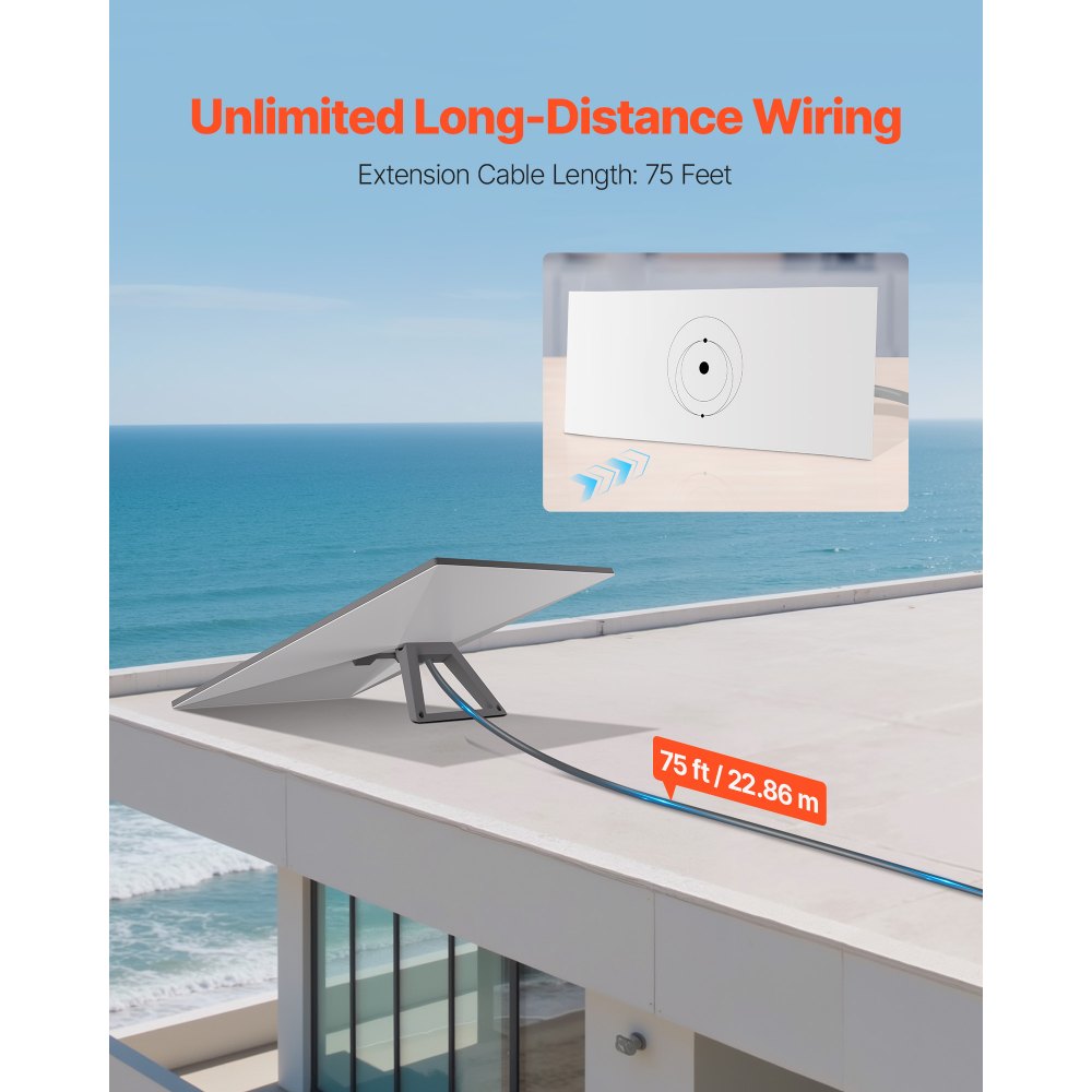 VEVOR Starlink Gen 3 Cable 75 FT / 22.86 m Extension Cable Standard Generation 3 1200 Mps 26 AWG / 0.15 mm²