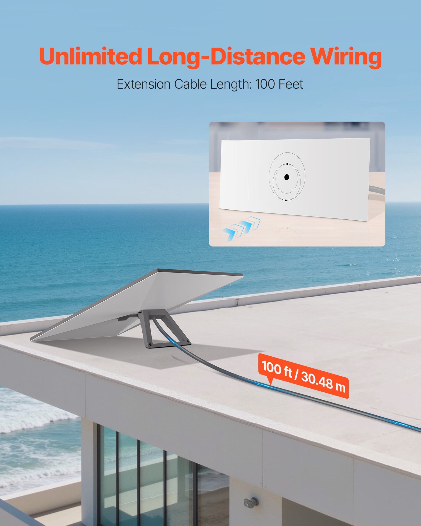 VEVOR Starlink Gen 3 Cable 100 FT / 30.48 m Extension Cable Standard Generation 3 1200 Mps 26 AWG / 0.15 mm²