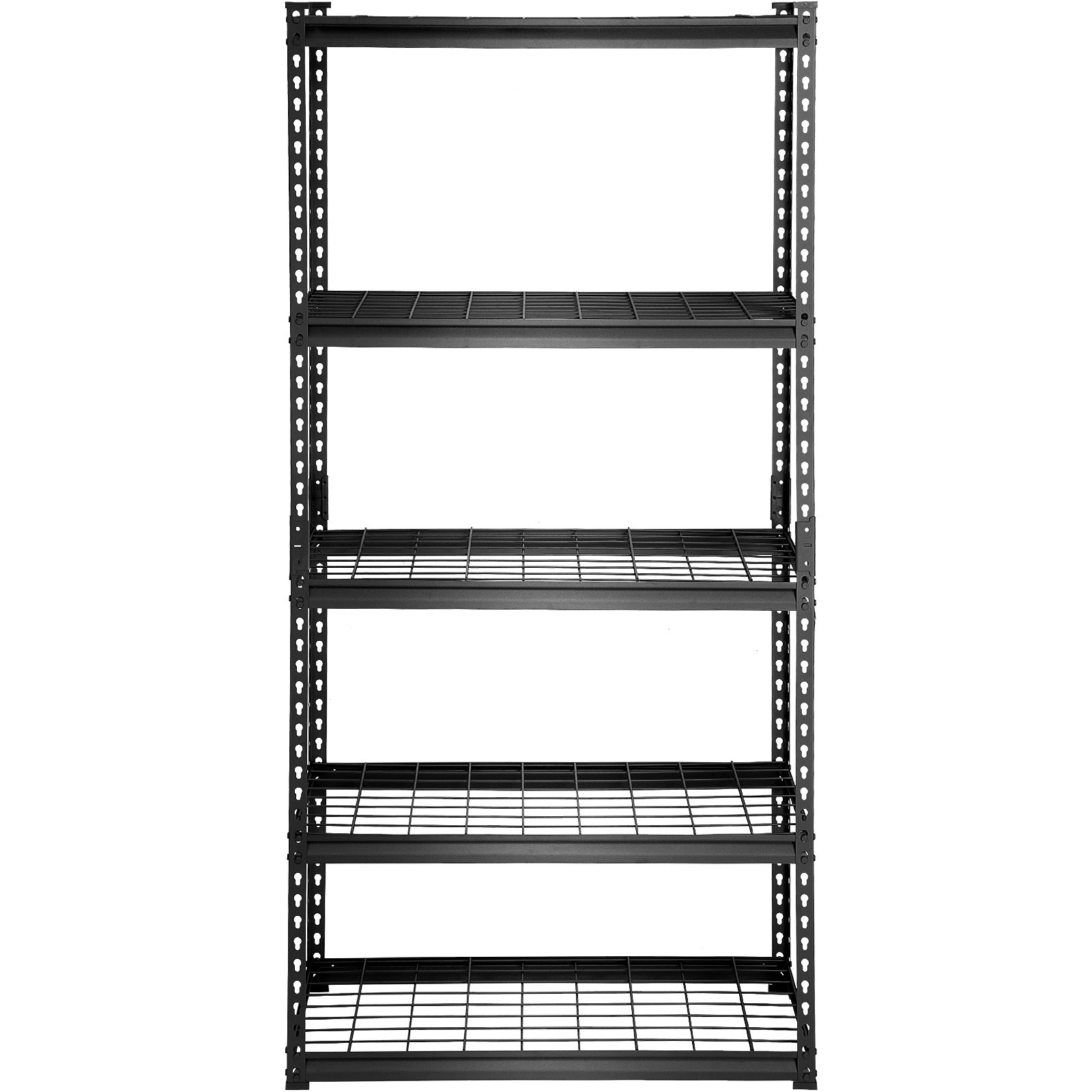 VEVOR Storage Shelving Unit, 5-Tier Adjustable, 907 kg Capacity, Heavy Duty Garage Shelves Metal Organizer Wire Rack, Black, 90 x 40 x 182.9 cm for Kitchen Pantry Basement Bathroom Laundry Closet