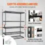 VEVOR Storage Shelving Unit, 5-Tier Adjustable, 2000 lbs Capacity, Heavy Duty Garage Shelves Metal Organizer Wire Rack, Black, 60" L x 24" W x 78" H for Kitchen Pantry Basement Bathroom Laundry Closet