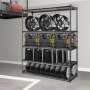 VEVOR Förvaringshylla, 5 våningar justerbar, 900 kg kapacitet, kraftiga garagehyllor i metall, trådställ, svart, 152 cm L x 61 cm B x 213 cm H för kök, skafferi, källare, badrum, tvättstuga