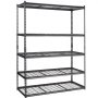 VEVOR Förvaringshylla, 5 våningar justerbar, 900 kg kapacitet, kraftiga garagehyllor i metall, trådställ, svart, 152 cm L x 61 cm B x 213 cm H för kök, skafferi, källare, badrum, tvättstuga