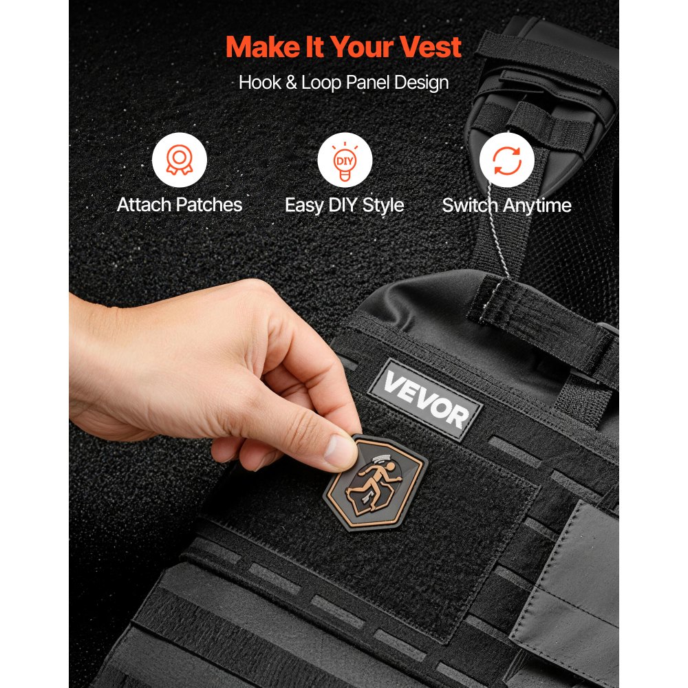 VEVOR Weighted Vest, Body Weight Vest with Shoulder Pad, and Reflective Stripe, Exercise Set for Men Women, Workout Equipment for  Strength Training, Running, Jogging, Fitness, Muscle Building