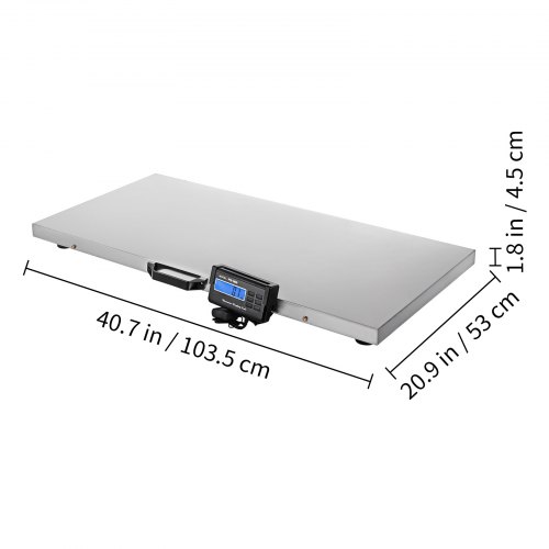 VEVOR 880lbs x 0.2Lbs Livestock Scale Shipping Scales Large Platform 40.6x20.9Inch Stainless Steel Vet Scale Industrial Floor Scale Large Animal Dog