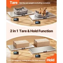 VEVOR 880Lbs x 0.2Lbs Livestock Scale Shipping Scales Large Platform 40.6x20.9Inch Stainless Steel Vet Scale Industrial Floor Scale Large Animal Dog Pig Scale Goat Weight Scale Pet Digital Scale