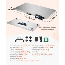 VEVOR 880Lbs x 0.2Lbs Livestock Scale Shipping Scales Large Platform 40.6x20.9Inch Stainless Steel Vet Scale Industrial Floor Scale Large Animal Dog Pig Scale Goat Weight Scale Pet Digital Scale