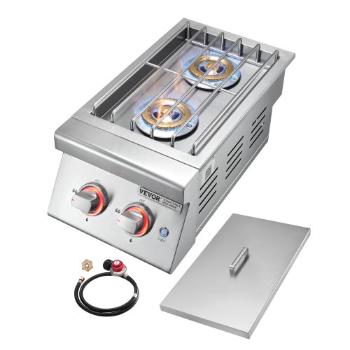VEVOR Double Grilling Side Burners for Outdoor 2x17,000BTU Propane & Natural Gas