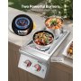 VEVOR Double Grilling Side Burners for Outdoor 2x17,000BTU Propane & Natural Gas