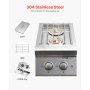 VEVOR Double Grilling Side Burners for Outdoor 2x17,000BTU Propane & Natural Gas