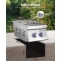 VEVOR Double Grilling Side Burners for Outdoor 2x17,000BTU Propane & Natural Gas