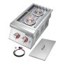 VEVOR Double Grilling Side Burners for Outdoor 2x17,000BTU Propane & Natural Gas