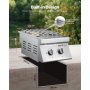 VEVOR Double Grilling Side Burners for Outdoor 2x15,000BTU Propane & Natural Gas