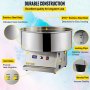 VEVOR Electric Cotton Candy Machine, 19.7-inch Cotton Candy Maker, 1050W Candy Floss Maker, Silver Commercial Cotton Candy Machine with Stainless Steel Bowl and Sugar Scoop, Perfect for Family Party
