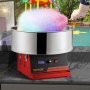 VEVOR Electric Cotton Candy Machine, 19.7-inch Cotton Candy Maker, 1050W Candy Floss Maker, Red Commercial Cotton Candy Machine with Stainless Steel Bowl and Sugar Scoop, Perfect for Family Party