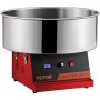 VEVOR Electric Cotton Candy Machine, 19.7-inch Cotton Candy Maker, 1050W Candy Floss Maker, Red Commercial Cotton Candy Machine with Stainless Steel Bowl and Sugar Scoop, Perfect for Family Party