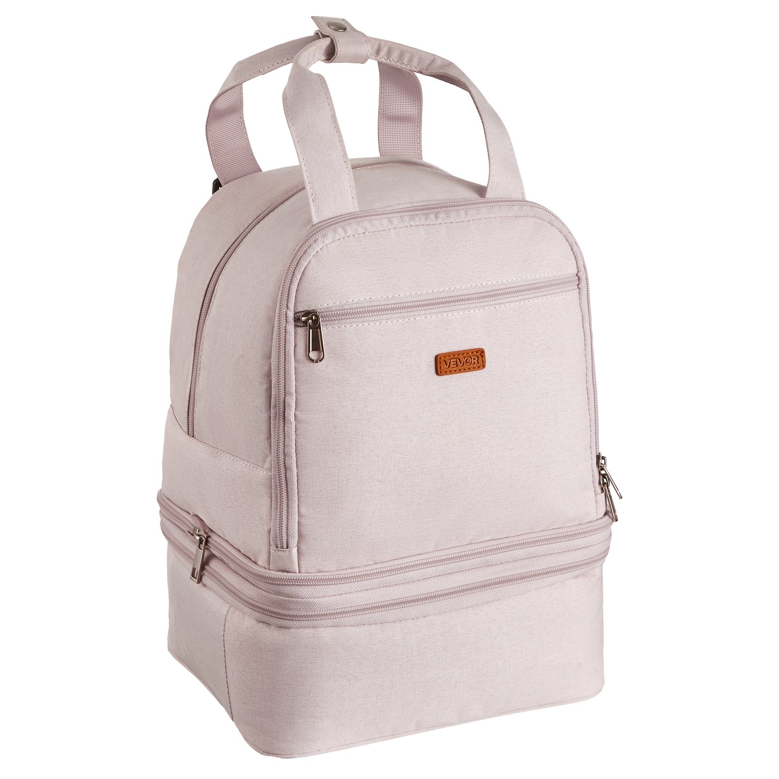 VEVOR Breast Pump Backpack, Breast Feeding Bag with Ice Pack, Fits for S1/S2, Pumping Accessories & Breastmilk Storage, Portable Pump Carrying Case for Work, Travel and Family Use, Light Pink