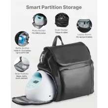 VEVOR Breast Pump Backpack, Breast Feeding Bag with Ice Pack, Fits for S1/S2, Pumping Accessories & Breastmilk Storage, Portable Pump Carrying Case for Work, Travel and Family Use, Black