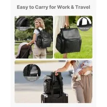 VEVOR Breast Pump Backpack, Breast Feeding Bag with Ice Pack, Fits for S1/S2, Pumping Accessories & Breastmilk Storage, Portable Pump Carrying Case for Work, Travel and Family Use, Black