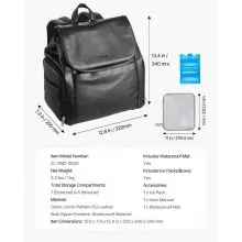 VEVOR Breast Pump Backpack, Breast Feeding Bag with Ice Pack, Fits for S1/S2, Pumping Accessories & Breastmilk Storage, Portable Pump Carrying Case for Work, Travel and Family Use, Black
