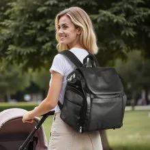 VEVOR Breast Pump Backpack, Breast Feeding Bag with Ice Pack, Fits for S1/S2, Pumping Accessories & Breastmilk Storage, Portable Pump Carrying Case for Work, Travel and Family Use, Black