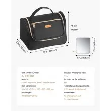 VEVOR Wearable Breast Pump Bag, Breast Feeding Bag with Waterproof Mat, Fits for M5/M6, Pumping Accessories & Breastmilk Storage, Portable Pump Carrying Case for Work, Travel & Family Use, Black