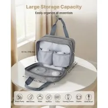 VEVOR Wearable Breast Pump Bag, Breast Feeding Bag with Ice Pack, Fits for M5/M6, Pumping Accessories & Breastmilk Storage, Portable Pump Carrying Case for Work, Travel & Family Use, Grey