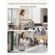 VEVOR Wearable Breast Pump Bag, Breast Feeding Bag with Ice Pack, Fits for M5/M6, Pumping Accessories & Breastmilk Storage, Portable Pump Carrying Case for Work, Travel & Family Use, Grey