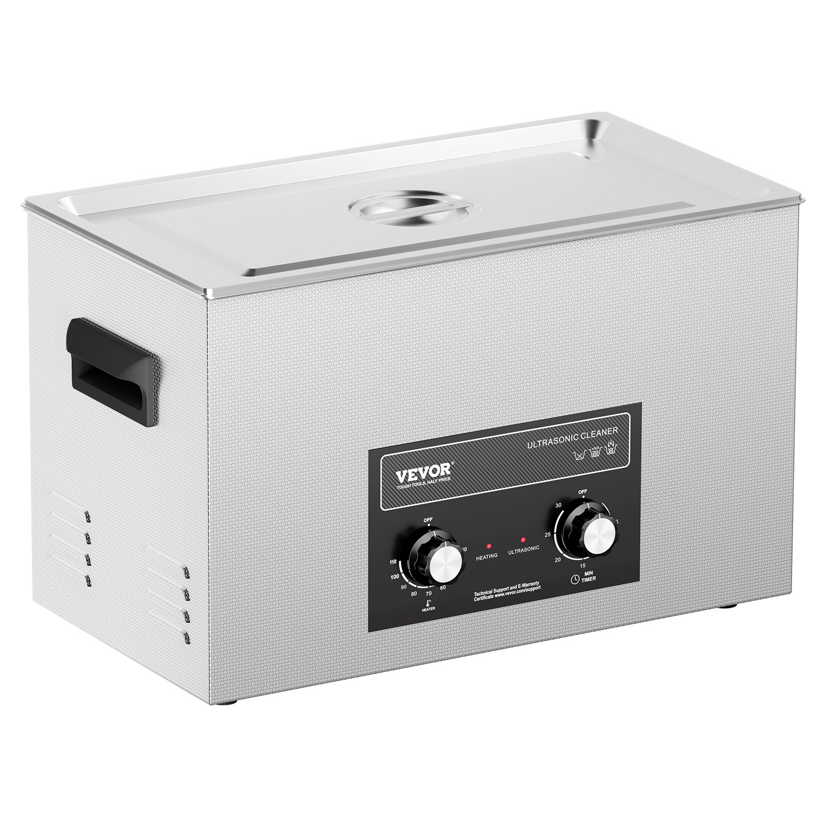 VEVOR 30L Ultrasonic Cleaner with Heater Timer & Basket, Professional Digital Sonic Cavitation Machine, 360W Cleaning Machine for Lab Tools, Metal Parts, Carburetor, Brass, Auto Parts, Engine Parts