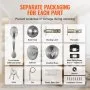 VEVOR Front Door Handle and Deadbolt Set, Satin Nickel Front Door Lock Set with Interior Knob, Adjustable Hole Spacing Single Cylinder Handleset, for Right and Left Handed Entrance and Front Door