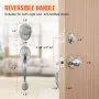 VEVOR Front Door Handle and Deadbolt Set, Satin Nickel Front Door Lock Set with Interior Knob, Adjustable Hole Spacing Single Cylinder Handleset, for Right and Left Handed Entrance and Front Door