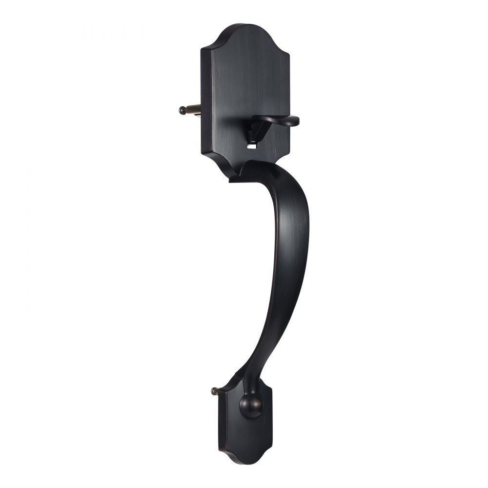 VEVOR Front Door Handle and Deadbolt Set, Front Door Lock Set with Interior Knob, Adjustable Hole Spacing Single Cylinder Handleset, for Right and Left Handed Entrance, Brushed Oil Rubbed Bronze