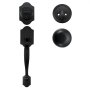 VEVOR Front Door Handle and Deadbolt Set, Matte Black Front Door Lock Set with Interior Knob,  Adjustable Hole Spacing Single Cylinder Handleset, for Right and Left Handed Entrance and Front Door