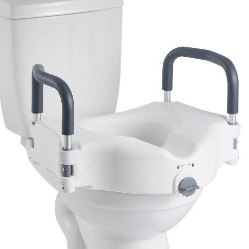 VEVOR Raised Toilet Seat with Arms, 300 lbs Load Capacity, 5-Inch