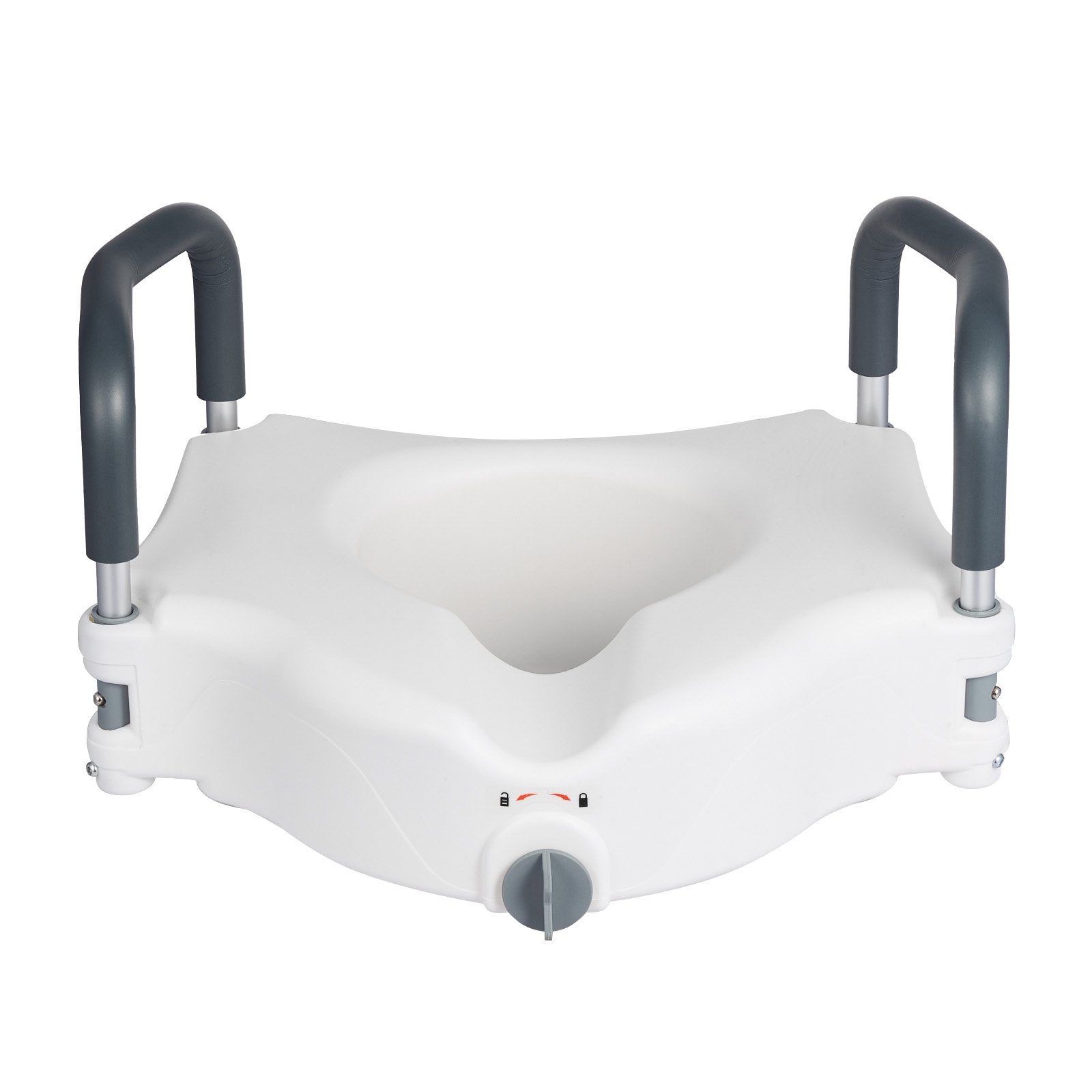 VEVOR Raised Toilet Seat with Arms, 136.1 kg Load Capacity, 127 mm Lift Height, Widened Commode Elevated Toilet Seat Riser with Padded Handles for Seniors, Elderly, Handicap, Disabled, and Adults Use