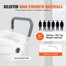 VEVOR Raised Toilet Seat 5" Height Raised 350 lbs for Round and Elongated Toilet