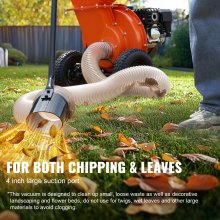 VEVOR 4.3In x 13.1ft 4in Diameter Wood Chipper Shredder Mulcher Leaf Vacuum Kit