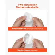 Suction Cup Hooks for Shower No Drill Stainless Steel 2-Pack Towel Hooks