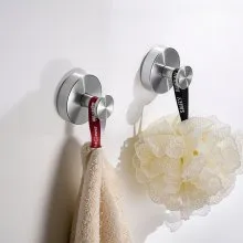 Suction Cup Hooks for Shower No Drill Stainless Steel 2-Pack Towel Hooks