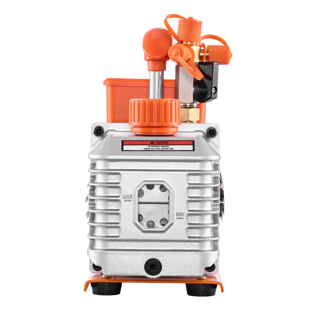 VEVOR Vacuum Pump, 5 CFM 142 L/min, HVAC Two Stage Rotary Vane AC Vacuum Pump, for R134a R22 R410a Systems, 4 Pole Motor, for Automotive Air Conditioner Maintenance Resin Degassing, Oil Included