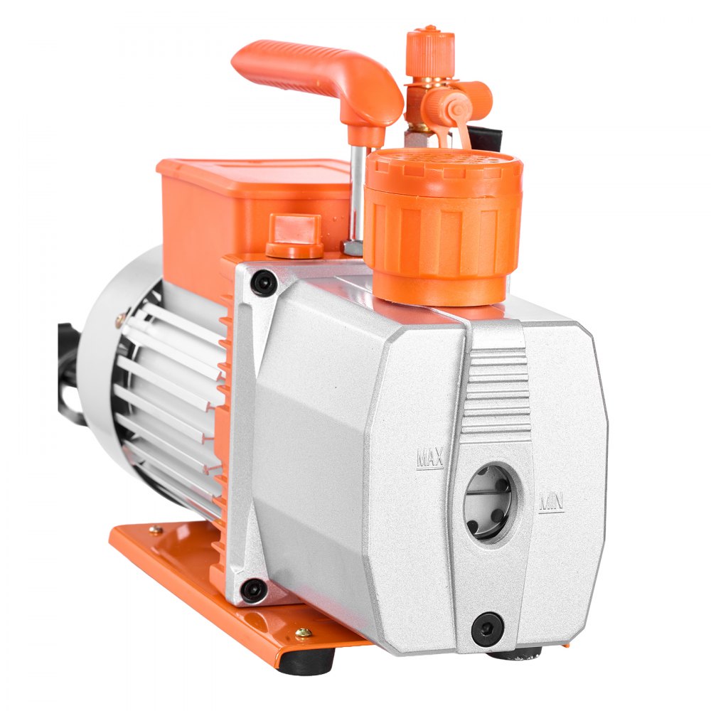 VEVOR Vacuum Pump, 7 CFM 198 L/min, HVAC Two Stage Rotary Vane AC Vacuum Pump, for R134a R22 R410a R1234YF R32, 4 Pole Motor, for Automotive Air Conditioner Maintenance Resin Degassing, Oil Included
