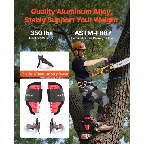 Ensemble de crampons d'escalade pour arbres améliorés - Crampons d'escalade réglables, complets Ensemble de crampons d'escalade pour arbres améliorés - Crampons d'escalade réglables, complets